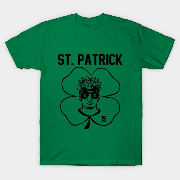 St. Patrick Mahomes (black design) T-Shirt by Cringe-Designs